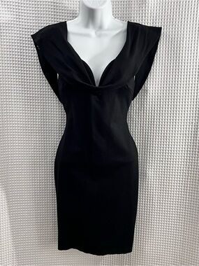Cefian ladies Black Cowl Neck Midi Dress size large